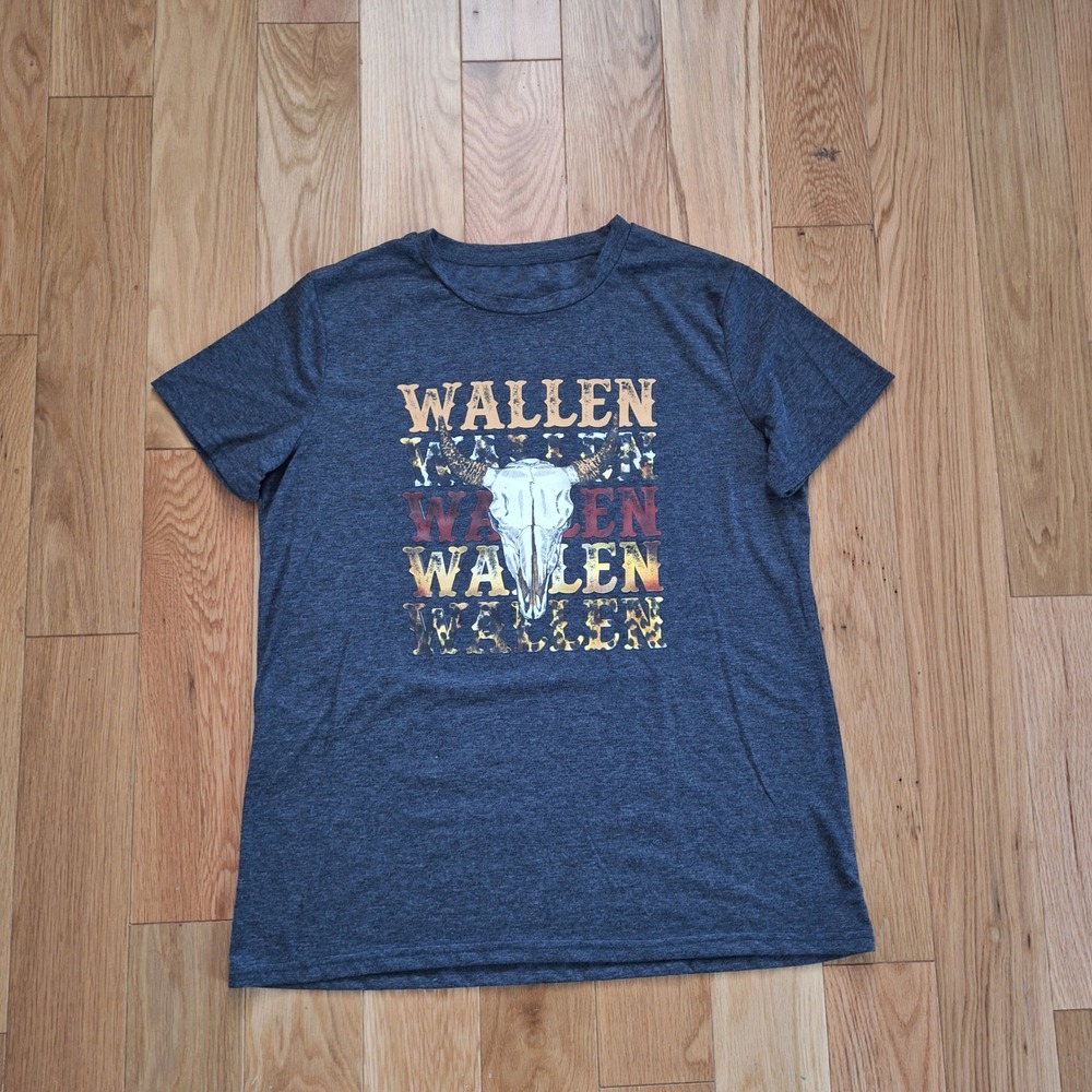 Morgan Wallen Graphic Tee Steer Skull Western Country Music Charcoal T Unisex